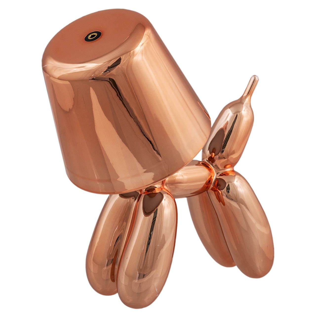 LAMPADA CAGNOLINO STILIZZATO IN ACRILICO CON CARICA USB ORO ROSA